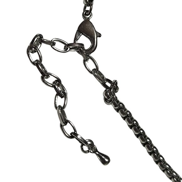 Art Deco Red Silver Chunky Geometric Pendant Necklace Statement Fashion Jewelry - Picture 3 of 5